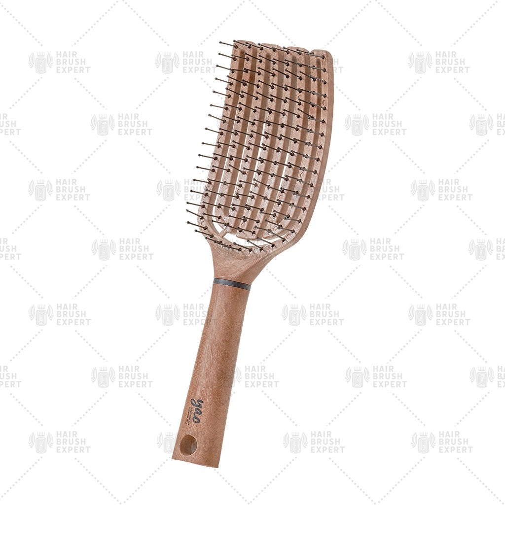Yao Moving Flip Brush Wooden Texture (2 in 1 Volumizing for Mid to Long Hair)