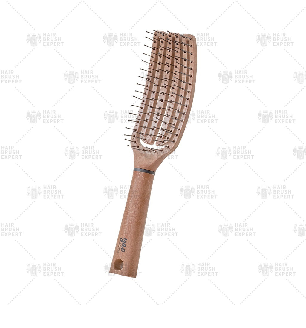 Yao Moving Flip Brush Slim Wooden Texture (2 in 1 Volumizing for Short Hair)