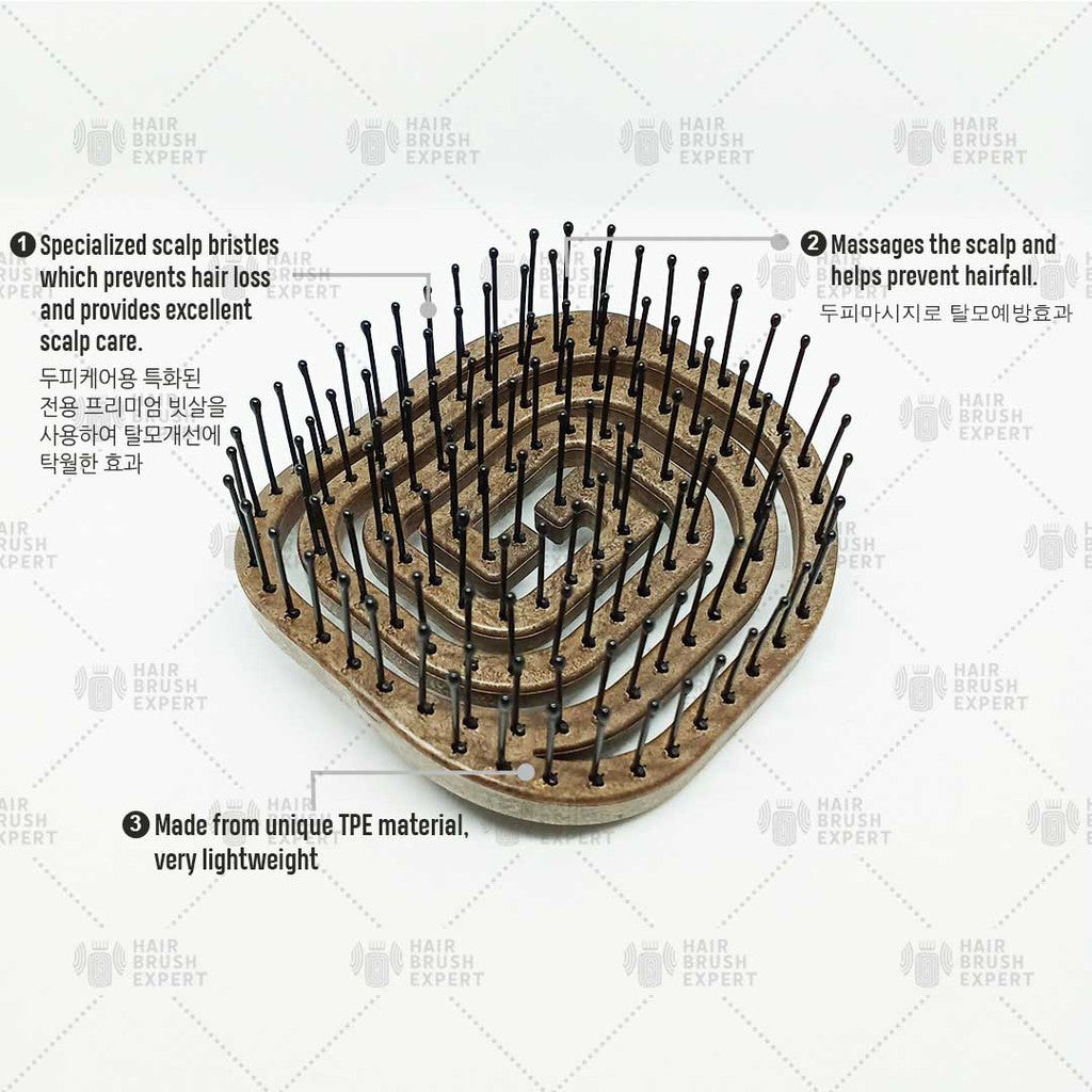 Yao Portable Hair Brush Wooden Texture (Easy to Carry / For All Hair Lengths)