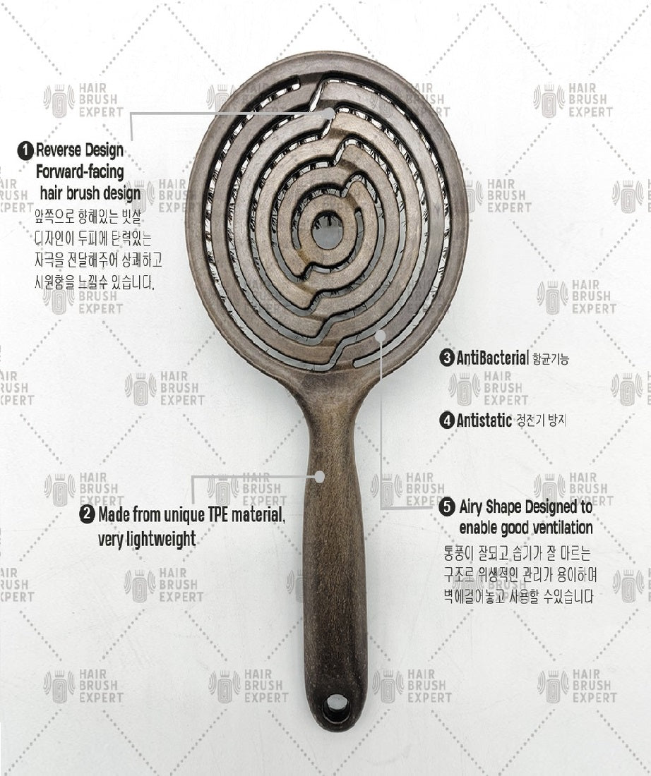 Yao Reverse Circle Boar Brush (Superior Scalp Massage, Volume & Shiny Hair)