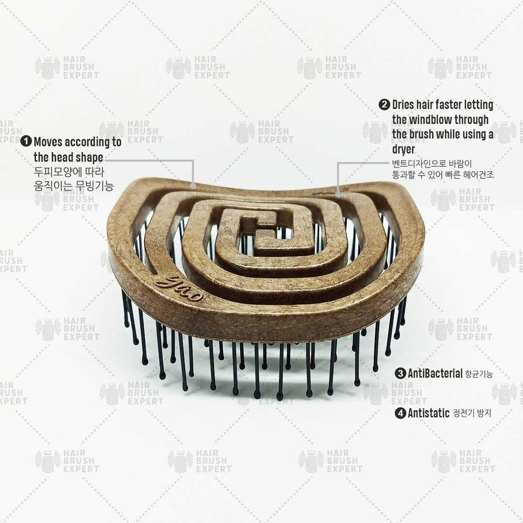 Yao Portable Hair Brush Wooden Texture (Easy to Carry / For All Hair Lengths)