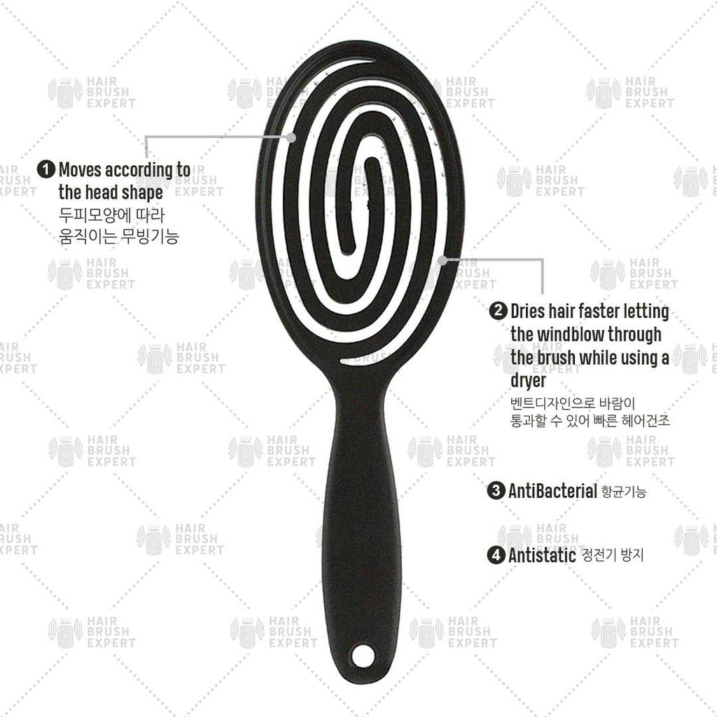 Yao Moving Round Hair Brush Pale Blue (For Medium Length Hair)