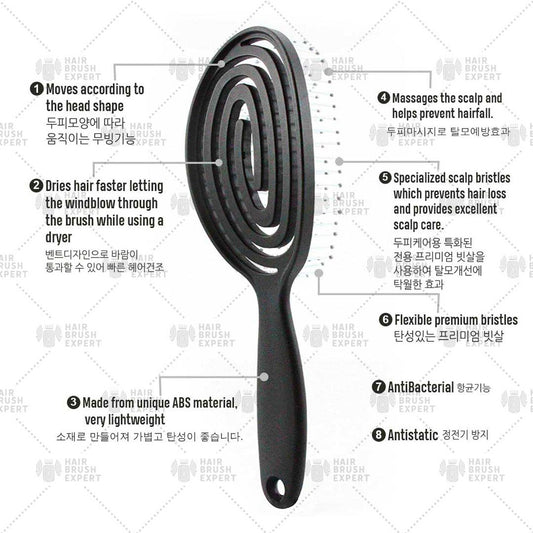 Yao Moving Round Hair Brush Pale Blue (For Medium Length Hair)