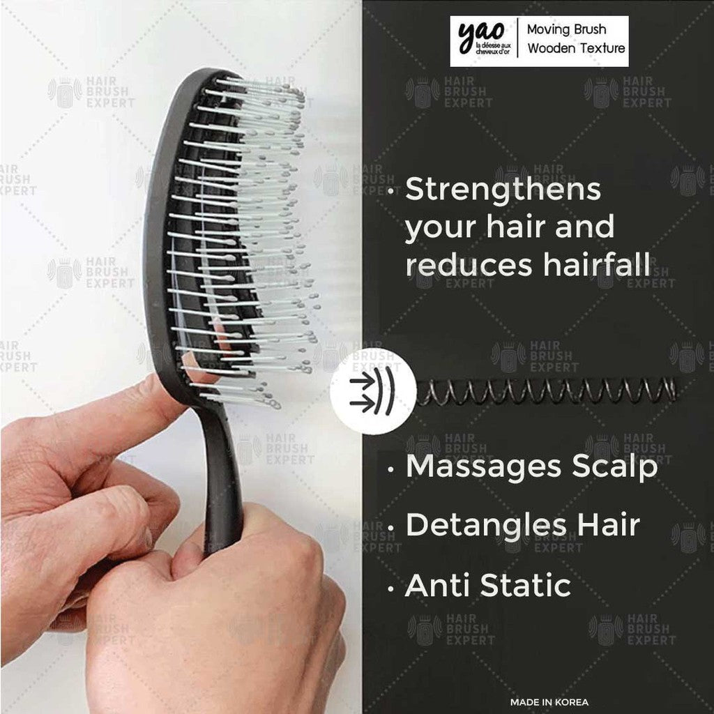 Yao Moving Circle Boar Hair Brush Wooden Texture (Special for Increasing Hair Volume)
