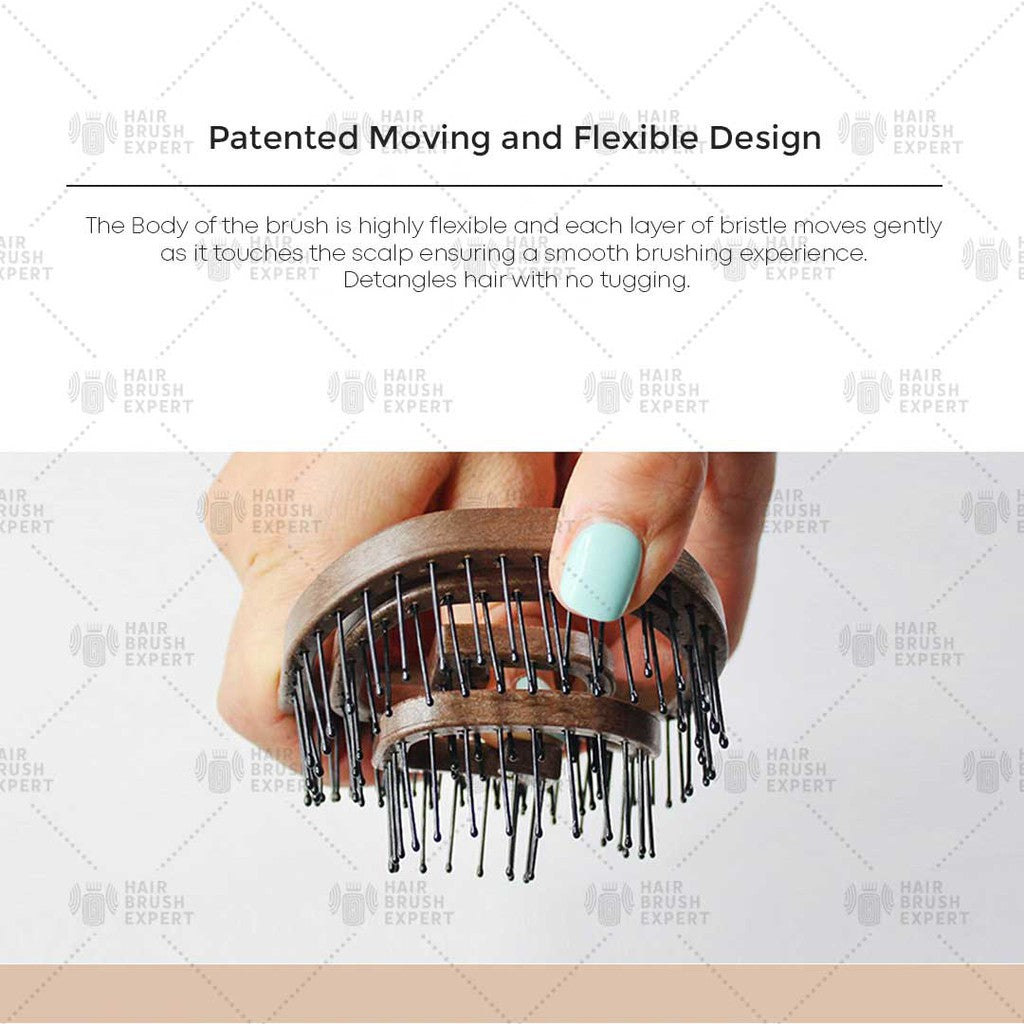 Yao Portable Hair Brush Wooden Texture (Easy to Carry / For All Hair Lengths)