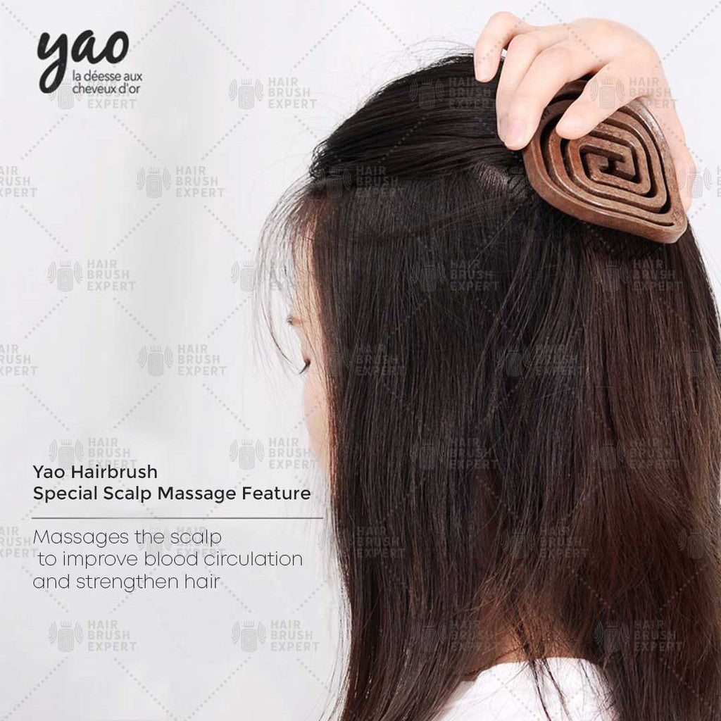 Yao Portable Hair Brush Wooden Texture (Easy to Carry / For All Hair Lengths)