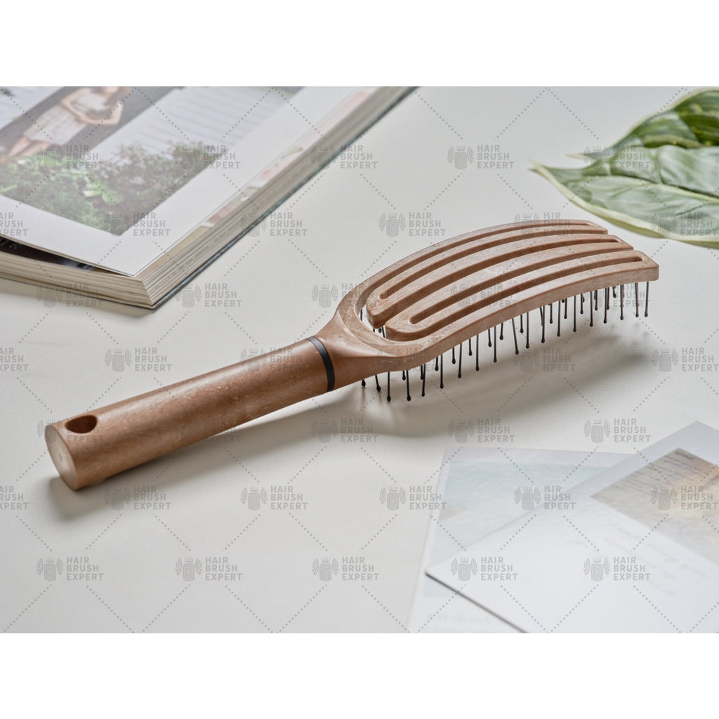 Yao Moving Flip Brush Slim Wooden Texture (2 in 1 Volumizing for Short Hair)