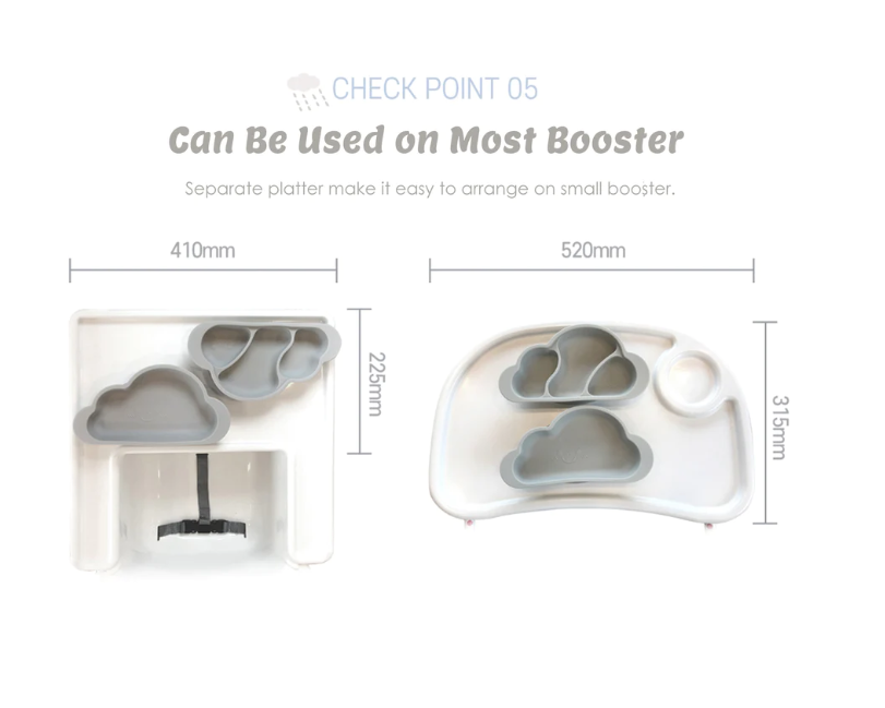 Mother's Corn Gureumi Suction Platter Single Plate Gray Color