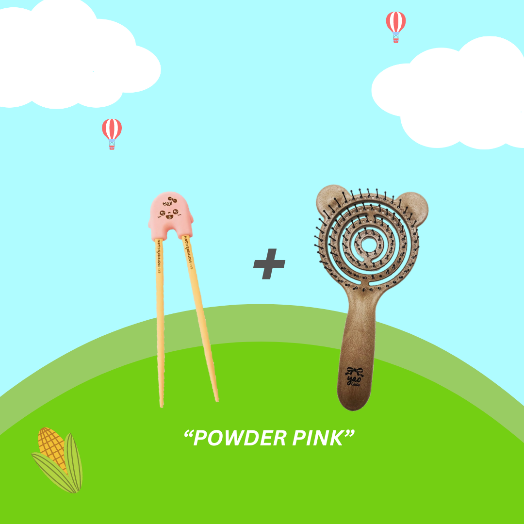 HKO Kiddie Bundles (Mother's Corn Rice 2 See U Chopstick + Yao Teddy Brush)