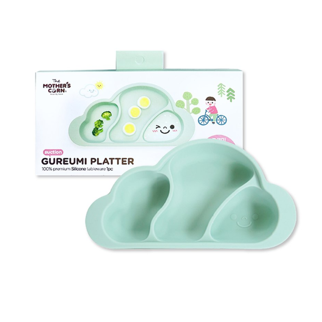Mother's Corn Gureumi Three Division Suction Platter - Mint Color