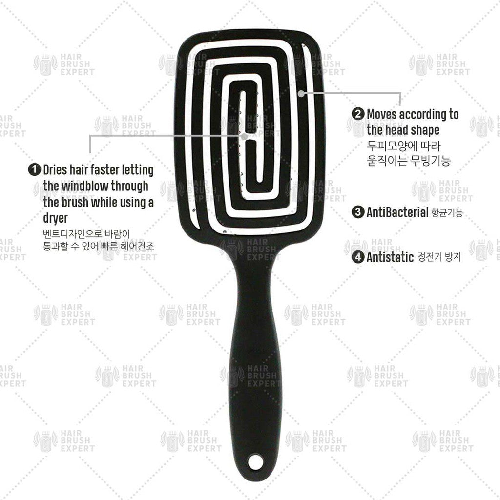 Yao Moving Square Hair Brush Pale Blue (For Long Length Hair)