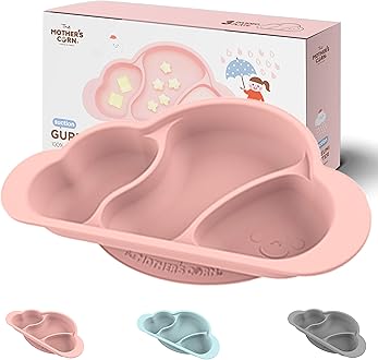 Mother's Corn Gureumi Three Division Suction Platter - Pink Color