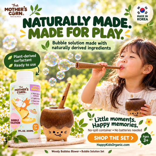 Mother’s Corn Woody Bubbles Bubble Blower and Bubble Solution set
